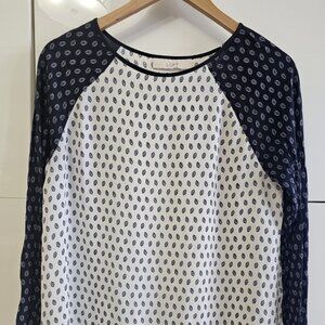 ANN TAYLOR LOFT Womens Size M Print Blouse Top Lightweight Polyester/Rayon